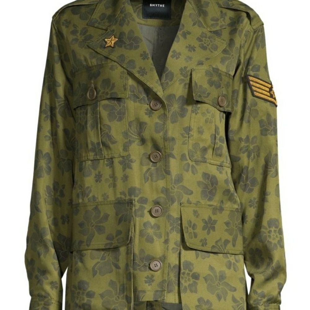 Smythe Jacket Bellows Floral Camo Patch Army Blazer Sz XS - Picture 6 of 7